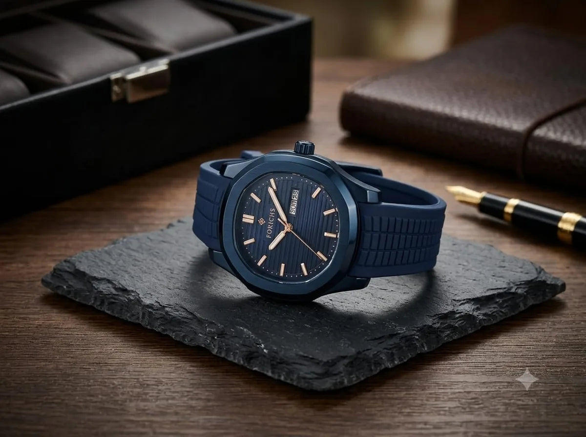 Monochrome Blue Sport Watch – Rubber Strap