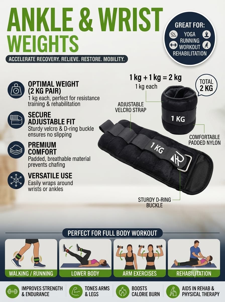 Adjustable Ankle & Wrist Weights Set – Wearable Exercise Weights