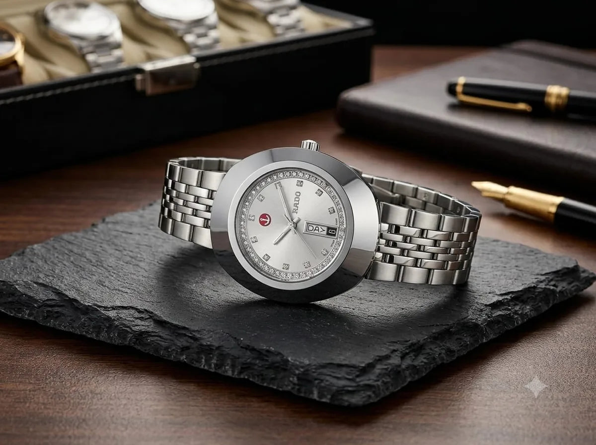 Silver White Dial Watch – Multi-Link Bracelet