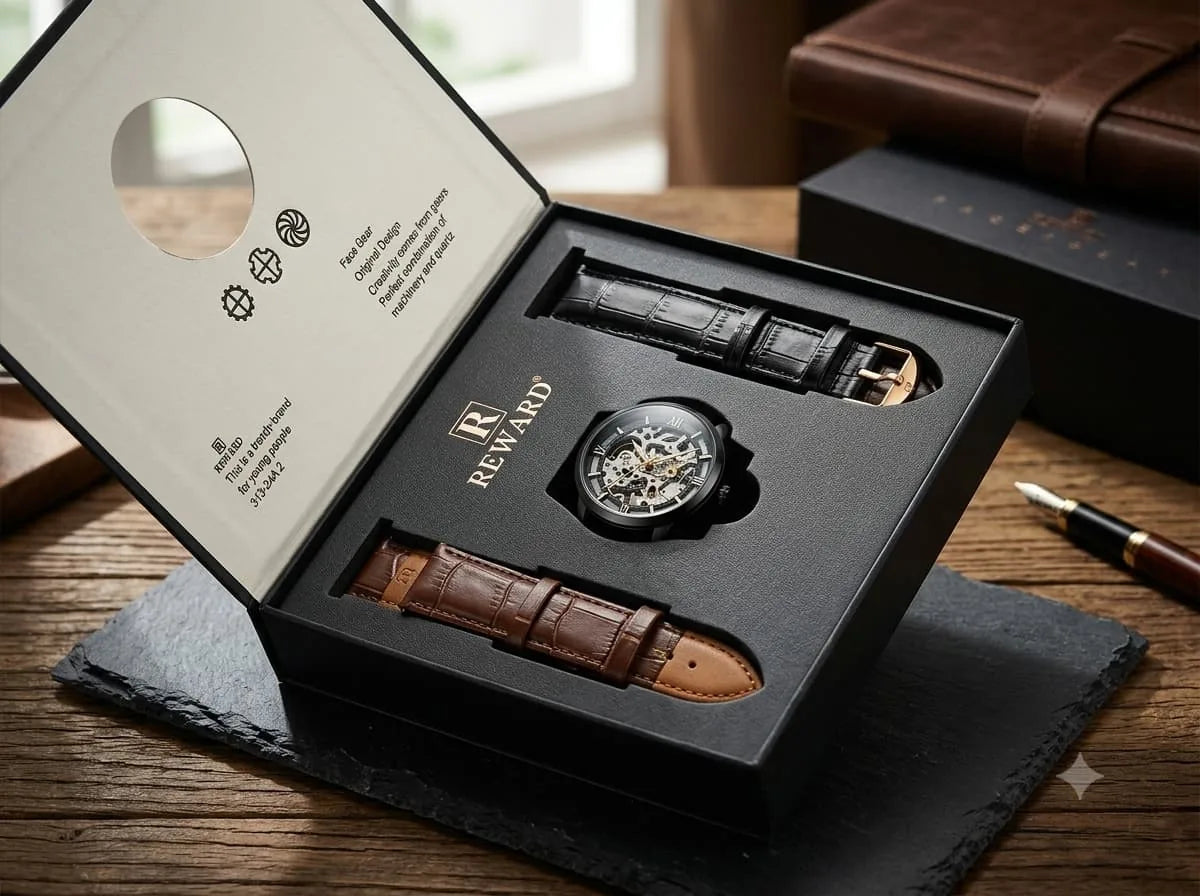 Skeleton Watch Gift Set – Interchangeable Straps